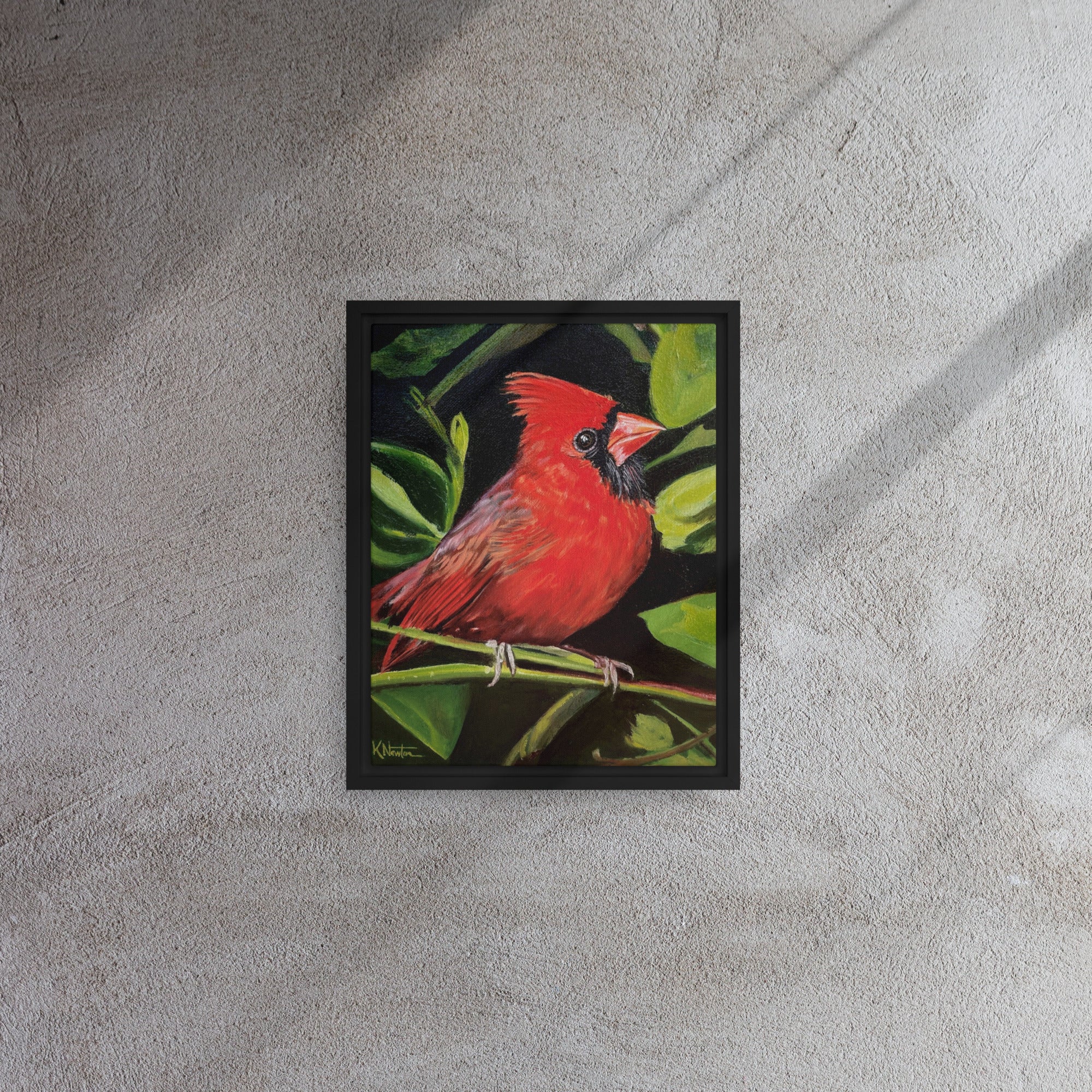 Messenger In Red Framed Canvas