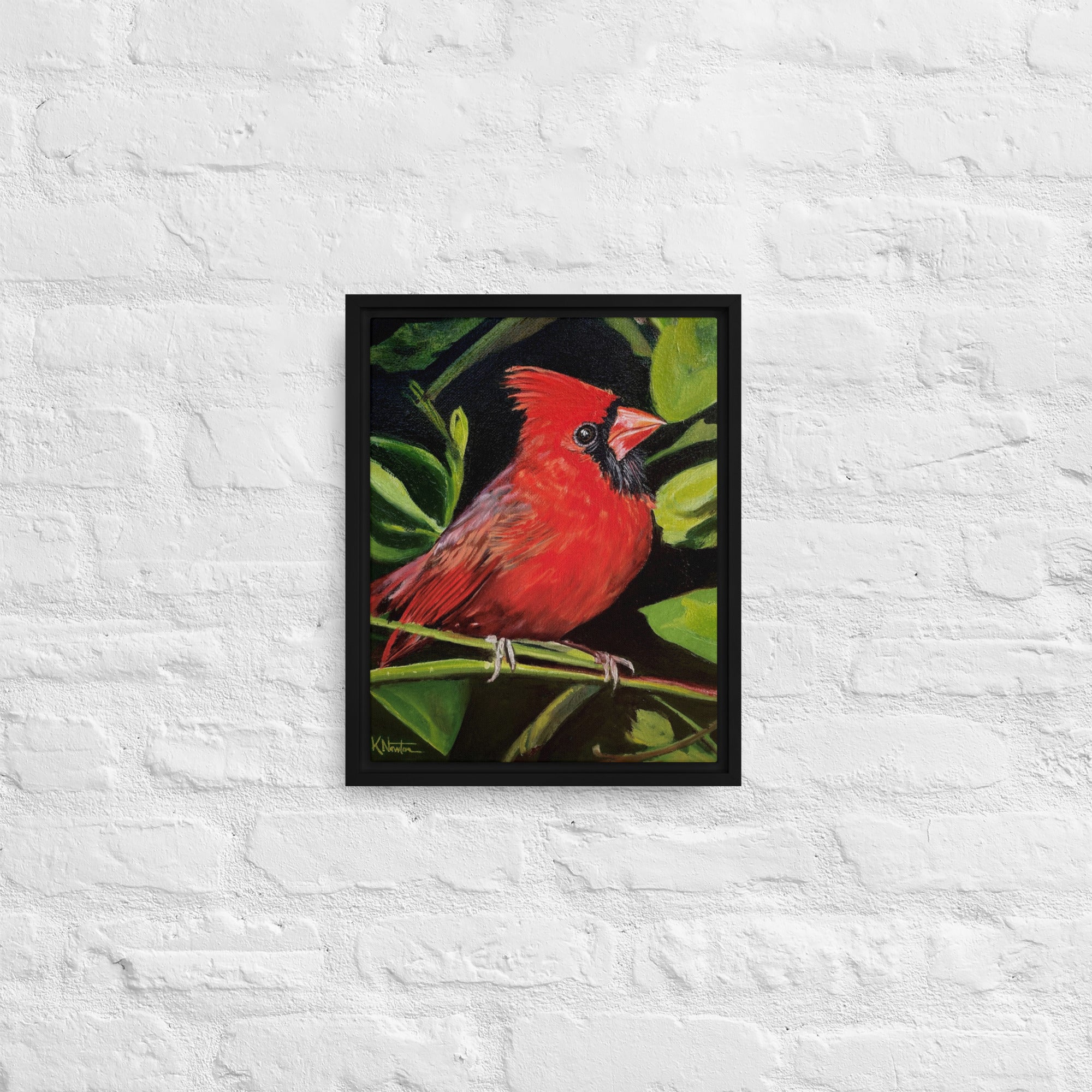 Messenger In Red Framed Canvas