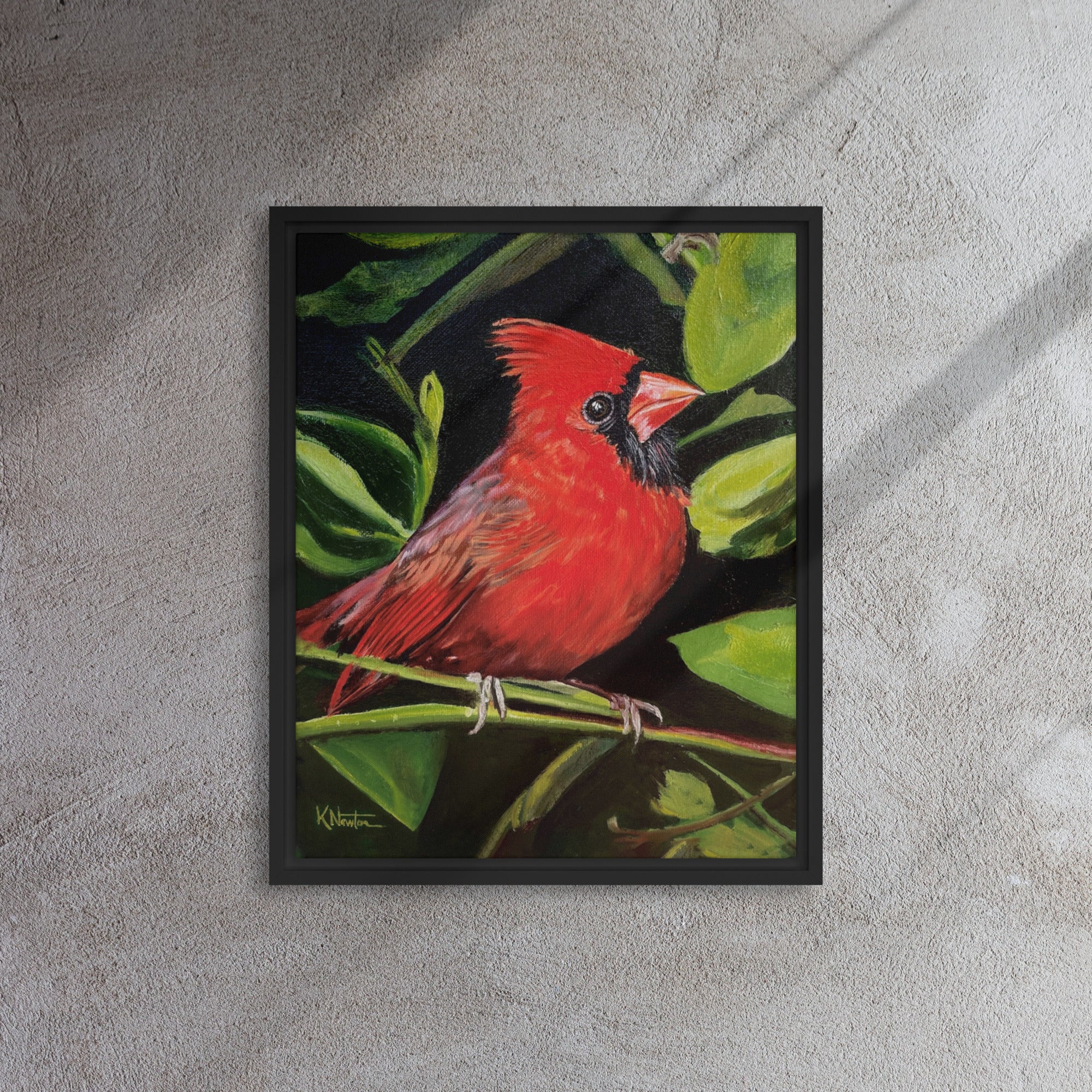 Messenger In Red Framed Canvas