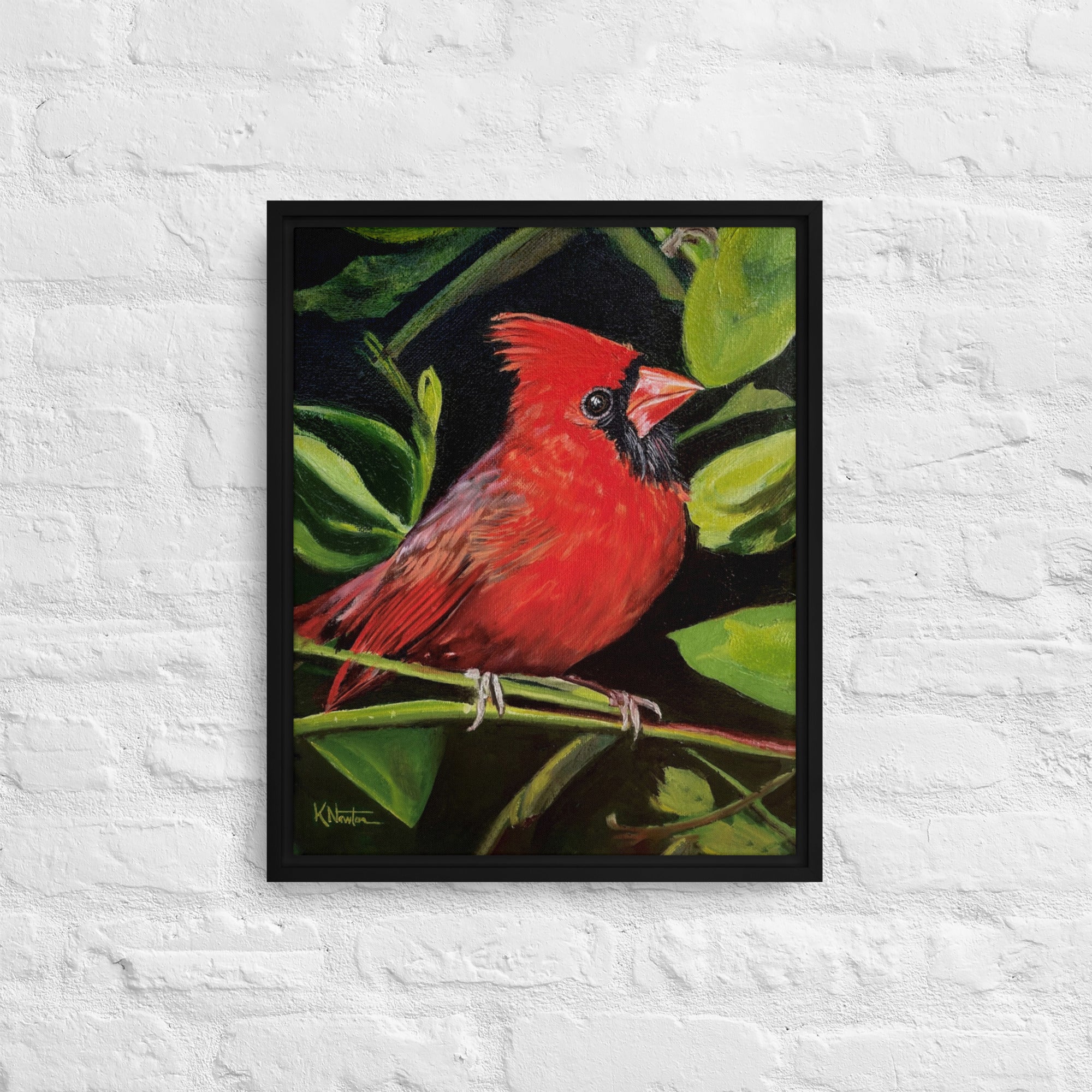 Messenger In Red Framed Canvas