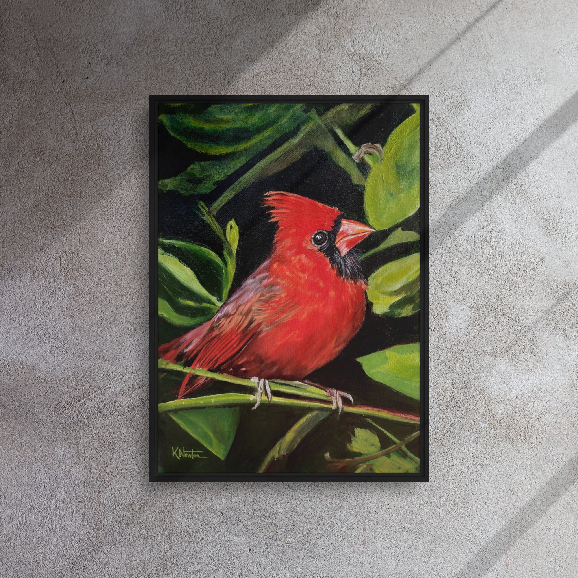 Messenger In Red Framed Canvas