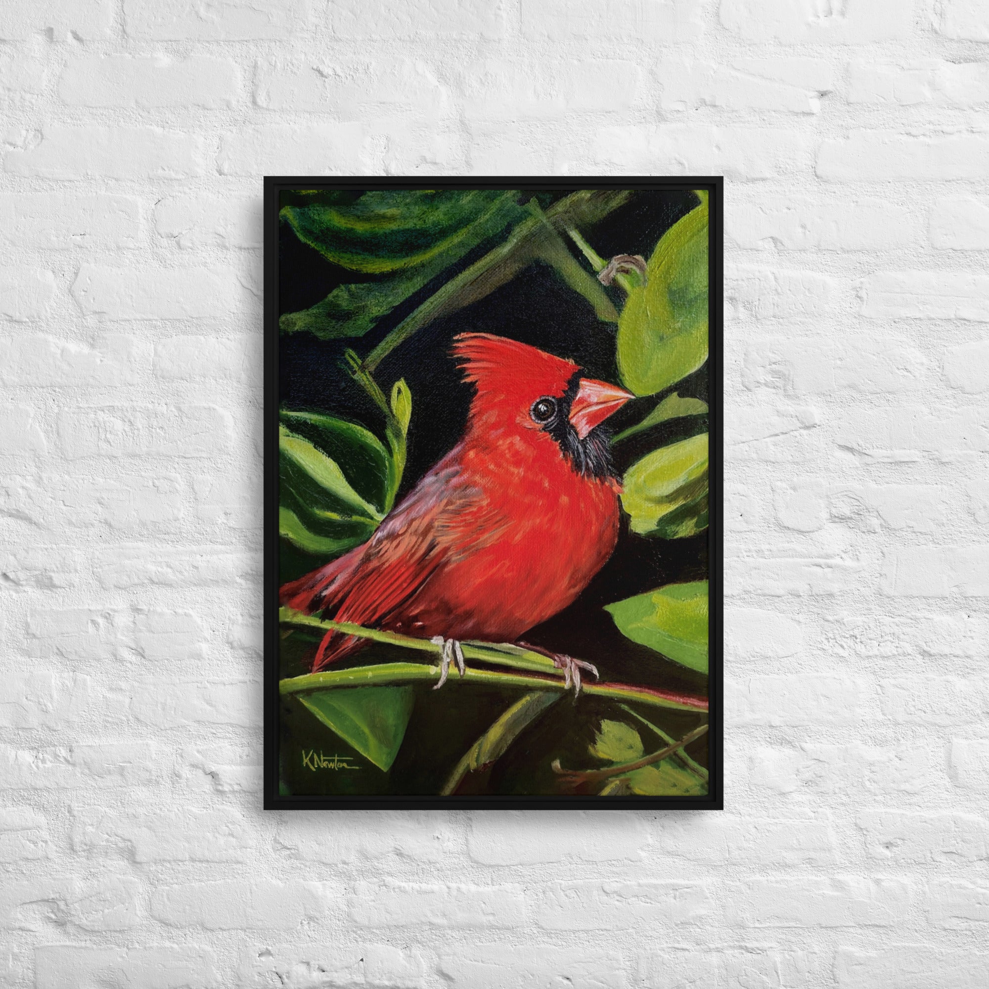 Messenger In Red Framed Canvas