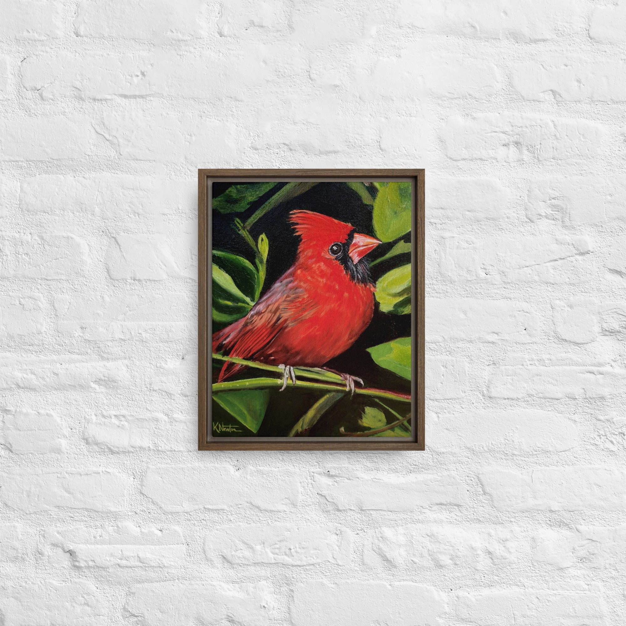 Messenger In Red Framed Canvas