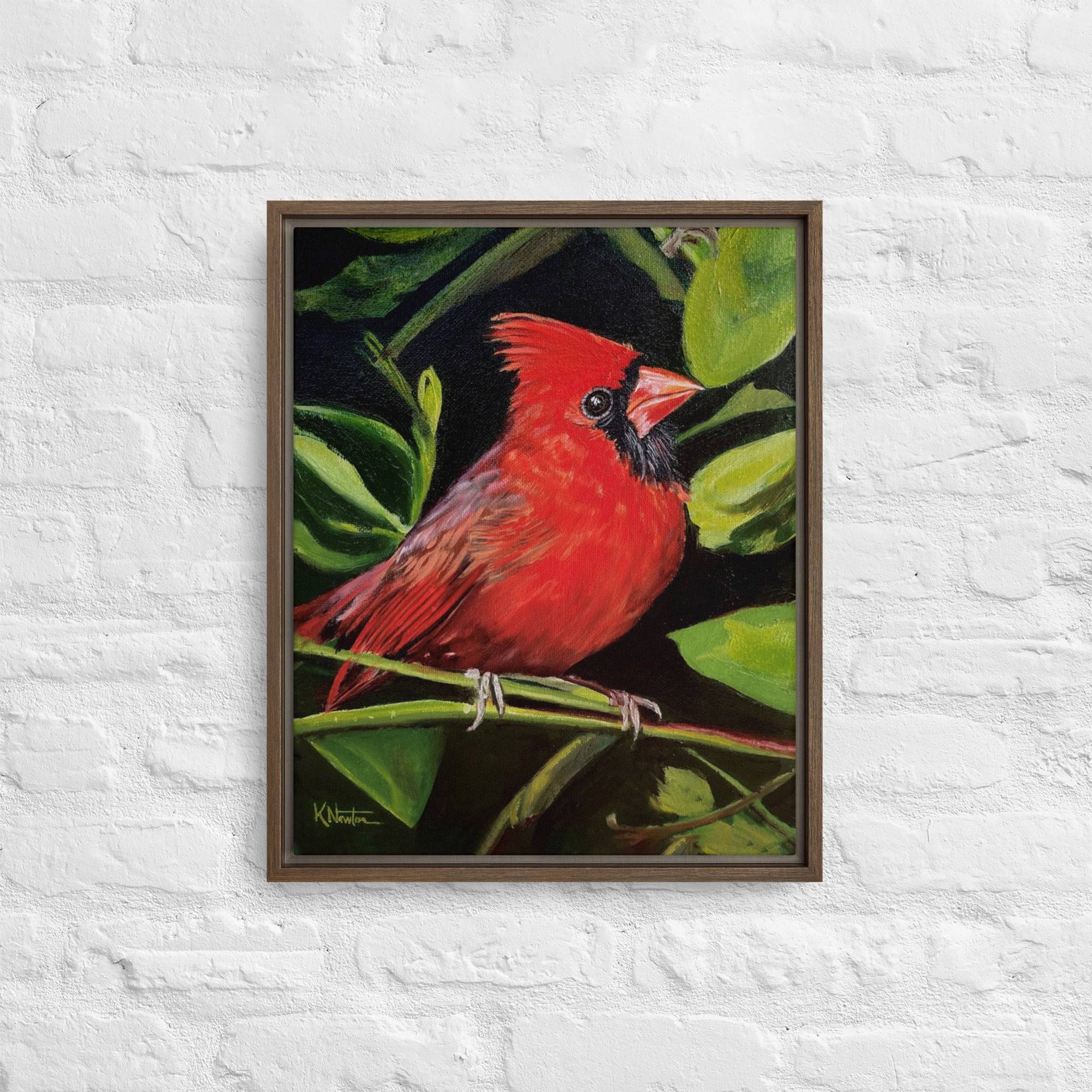 Messenger In Red Framed Canvas