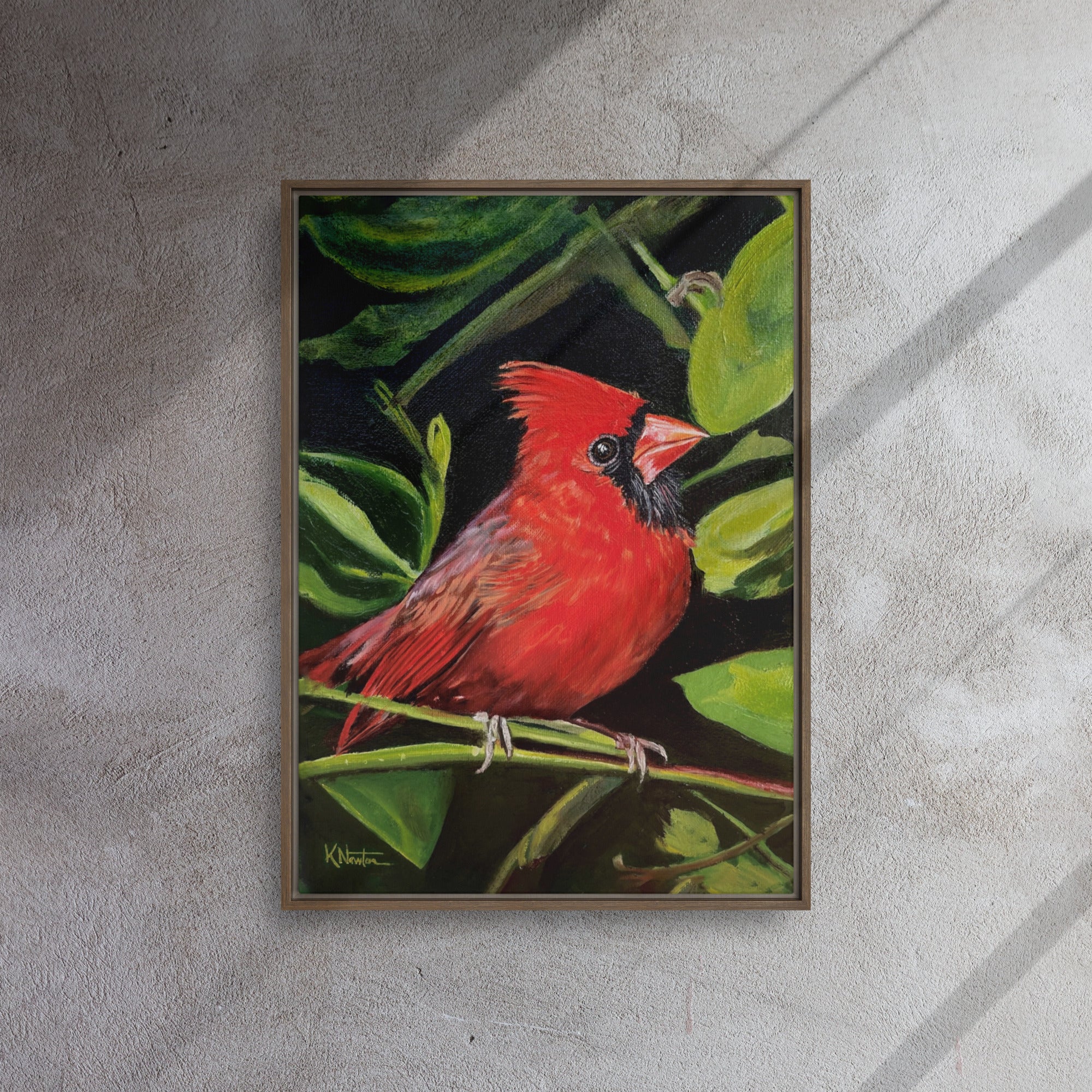 Messenger In Red Framed Canvas