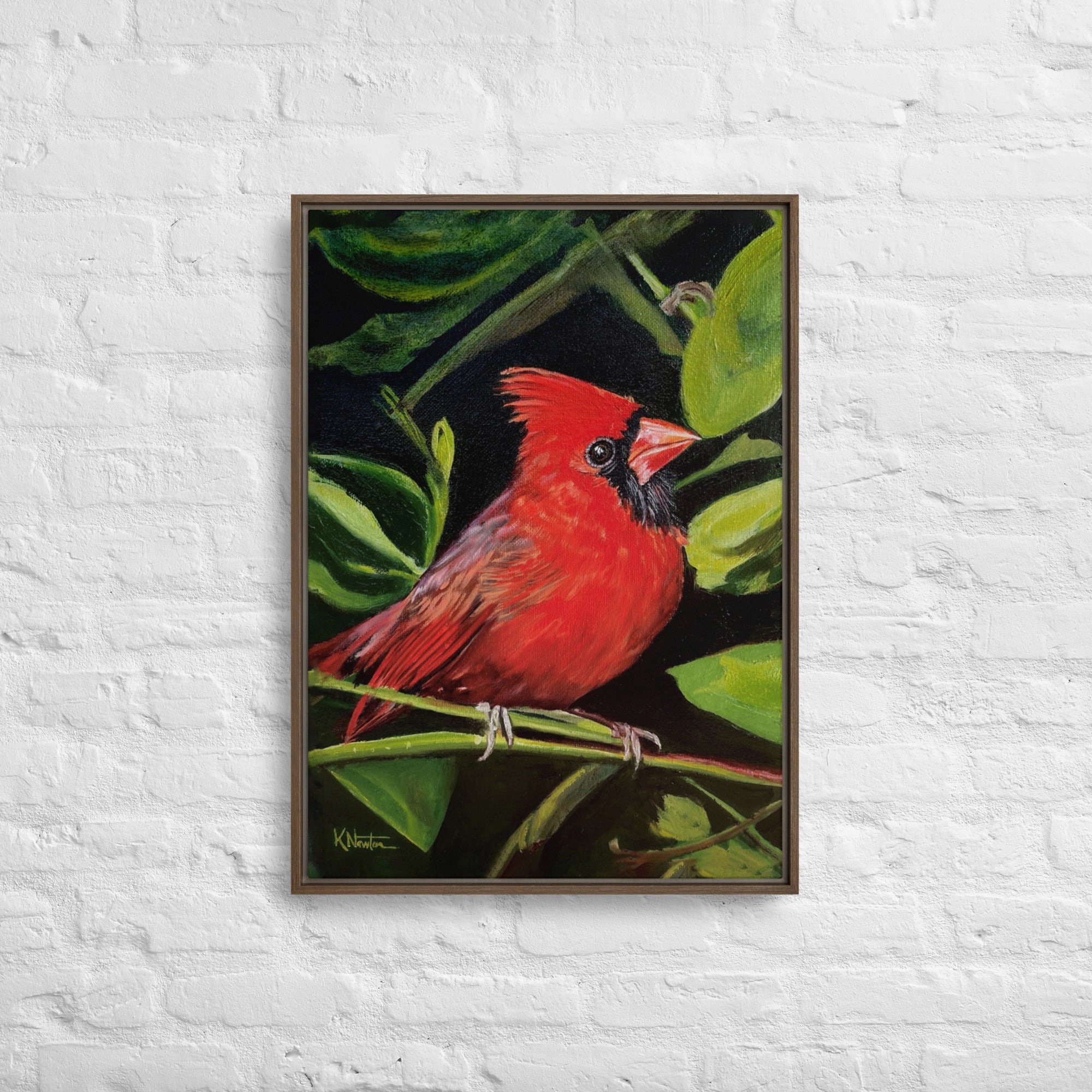Messenger In Red Framed Canvas