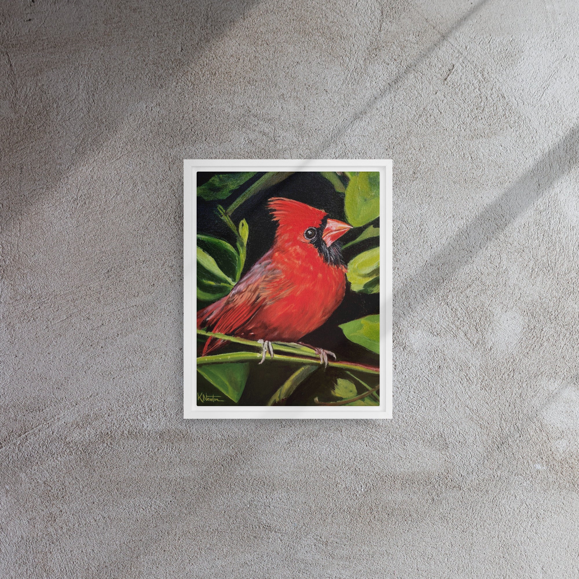 Messenger In Red Framed Canvas
