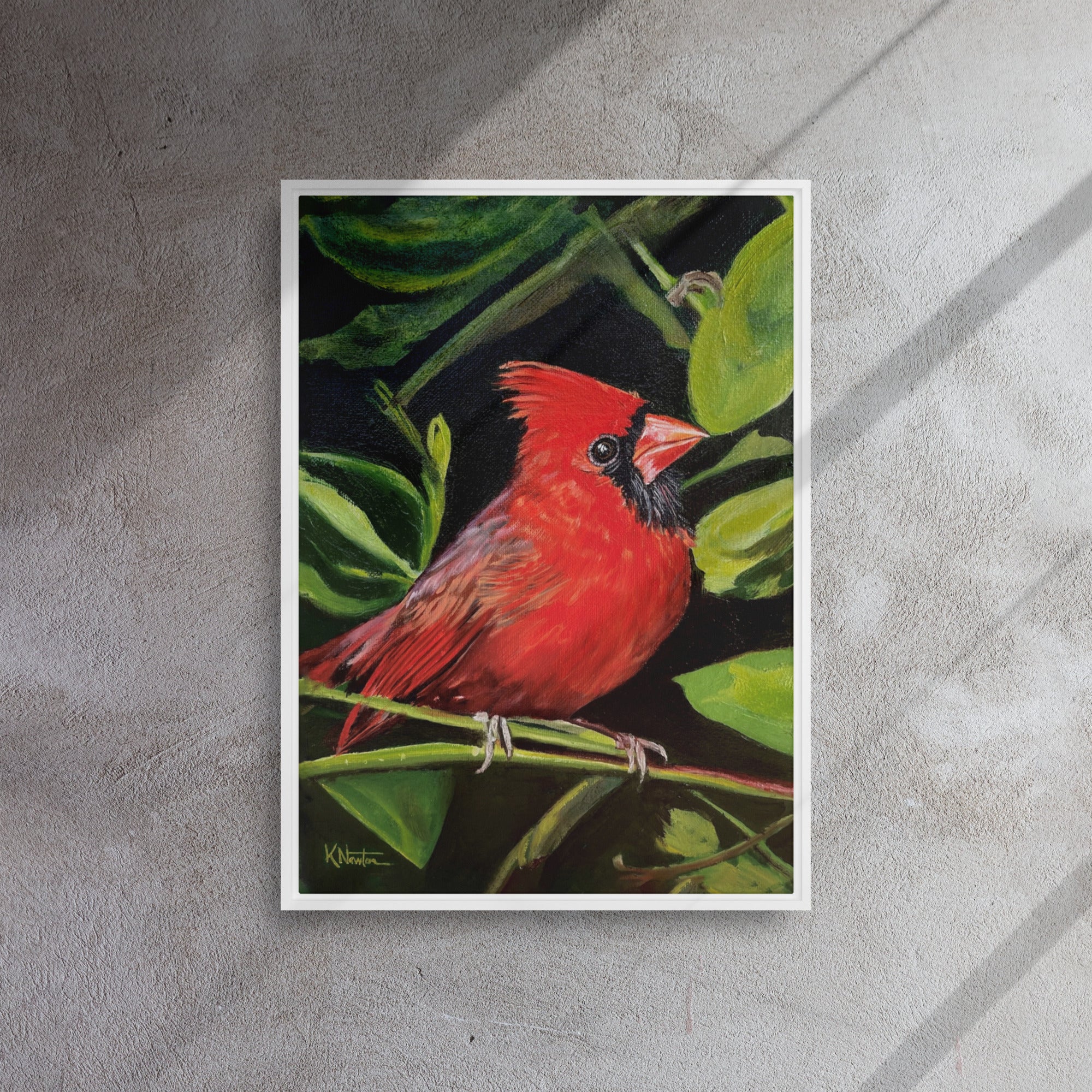 Messenger In Red Framed Canvas