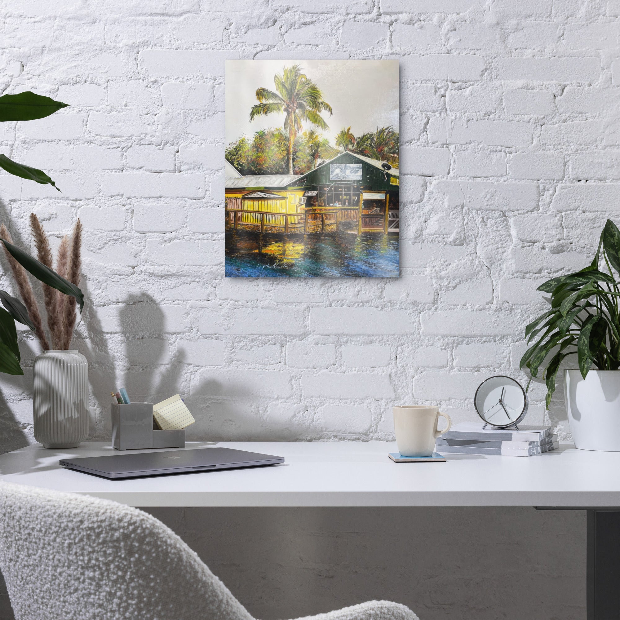 Riverside Cafe Metal Print