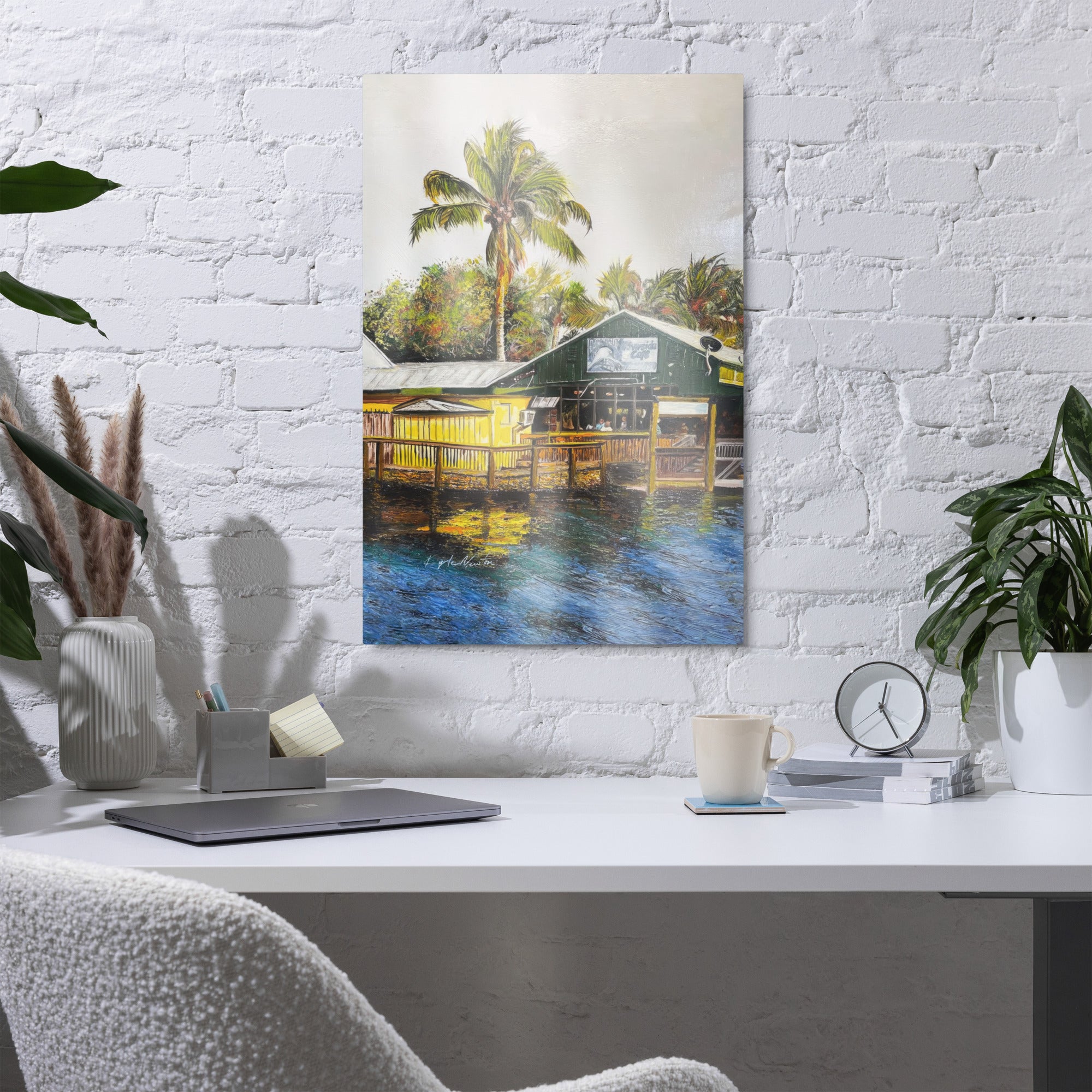 Riverside Cafe Metal Print