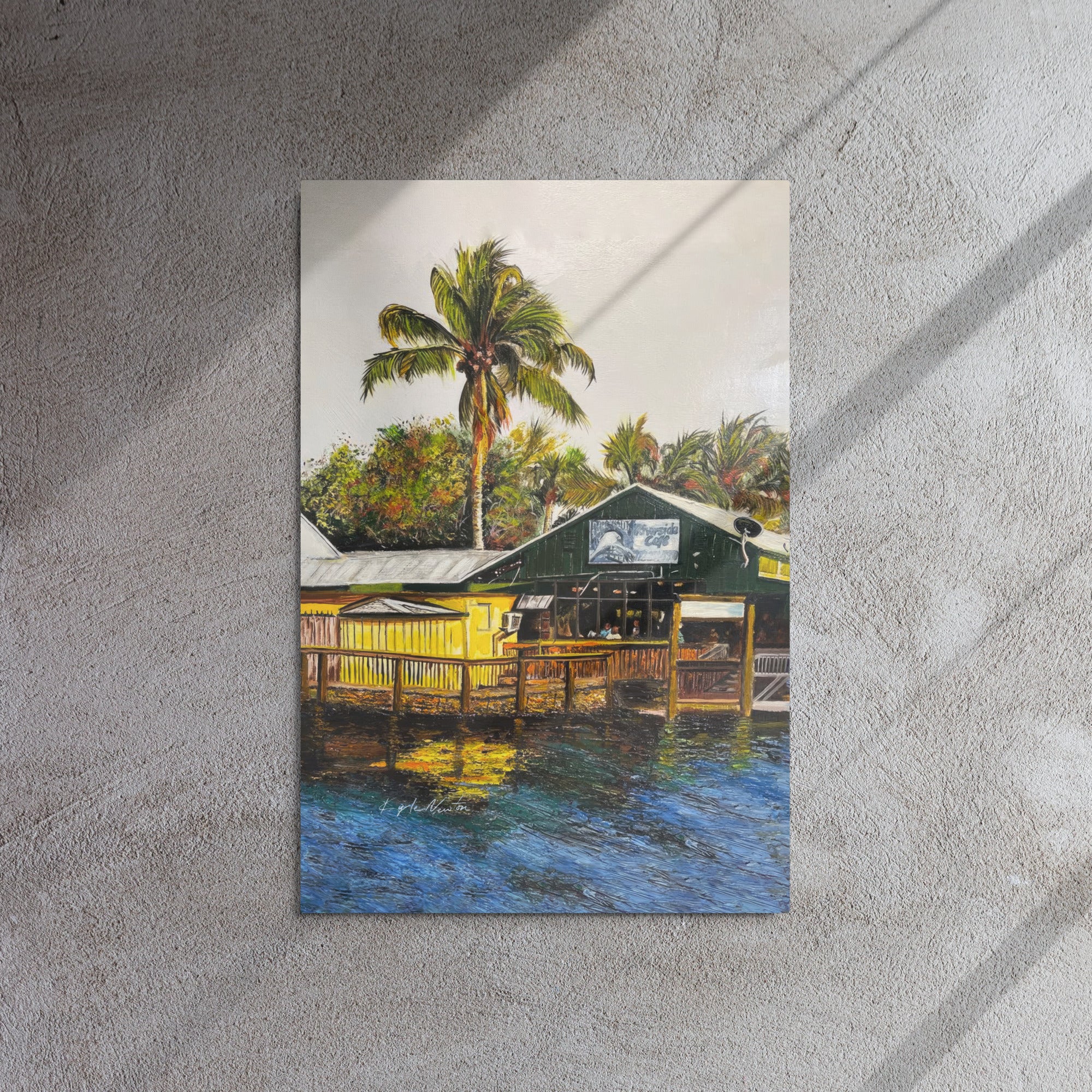 Riverside Cafe Metal Print